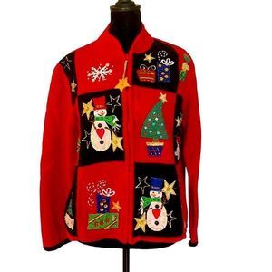 Ugly Christmas sweater cardigan - size L